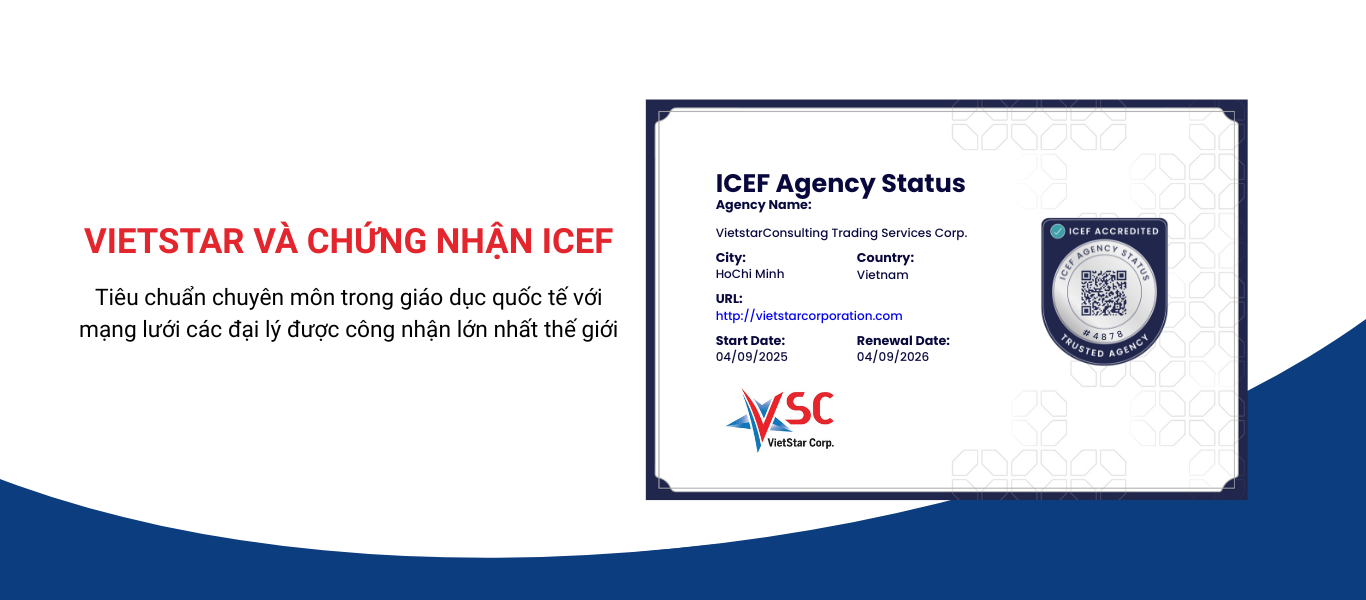 Du học VietStar - Chứng nhận ICEF
